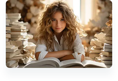 young-woman-studying-library-surrounded-by-books-generated-by-artificial-intelligence